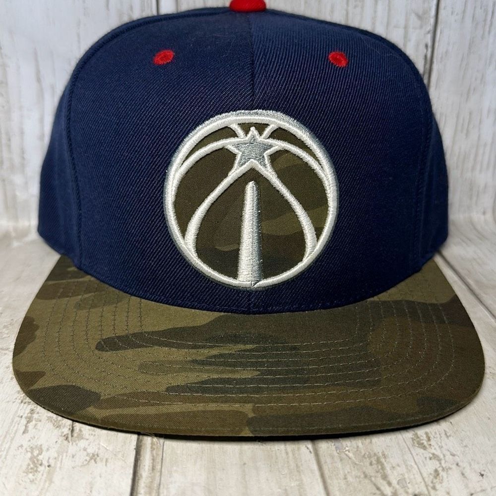Washington‎ DC Wizards Mitchell & Ness Snapback Hat Camouflage Camo Flat Brim